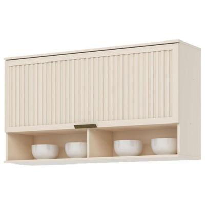 Armário Aéreo 1 Porta Basculante Ripado 120 Cm Connect Off White – Henn