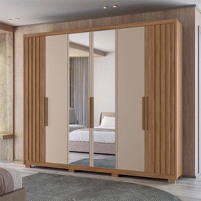 Guarda Roupa Casal Ambiente Araguaia 6 Portas Carvalho Fendi Com Espelho - Moval