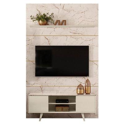 Estante Home Theater Com Bancada Panorama Calacata Off White – Madetec