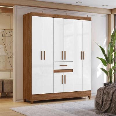 Guarda Roupa Casal Ambiente Portugal 8 Portas Naturale Branco - Moval