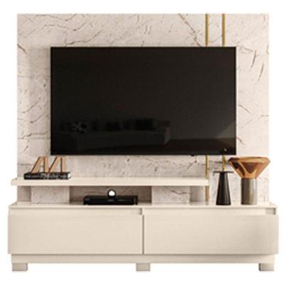 Estante Home Theater New Apolo Com Pés Calacata Off White – Madetec