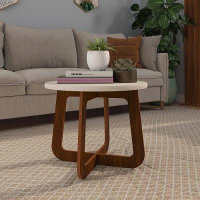 Mesa De Centro 59Cm Multimóveis Cr45147 Off White/Cedro Off White/Cedro