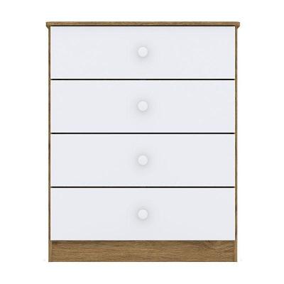 Cômoda Infantil Amarelinha Rústico Branco – Henn