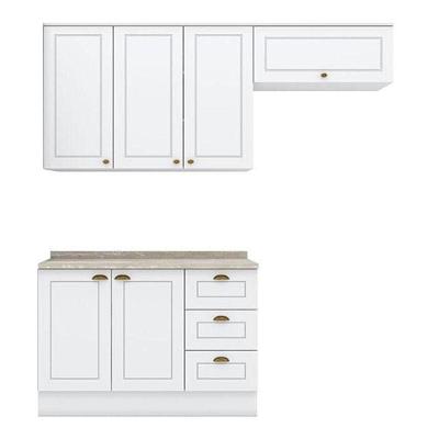 Cozinha Modulada Americana 3 Peças Branco Hp Com Tampo Calcare – Henn
