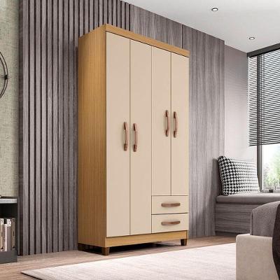 Guarda Roupa Solteiro Ambiente Mogi 4 Portas Carvalho Americano Off White - Incorplac