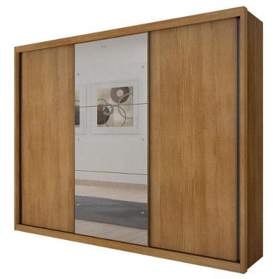 Guarda Roupa Casal Palazzo 3 Portas 6 Gavetas Cumaru 23 Com Espelho – Novo Horizonte