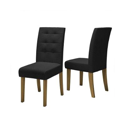 Conjunto Com 2 Cadeiras De Jantar Multimóveis Cr50040 Preto Preto