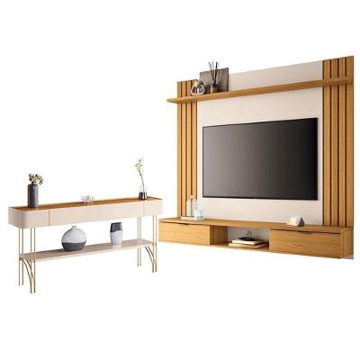 Painel Para Tv Suspenso Solus E Aparador Vivant Cinamomo Off White – Hb Móveis