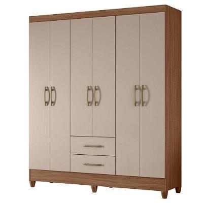 Guarda Roupa Casal Panamá 6 Portas Carvalho Fendi - Moval