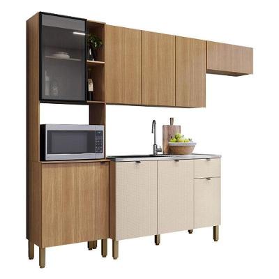 Cozinha Compacta Vert Plus Com Balcão Para Pia Freijó Freijó Soft - Kits Paraná