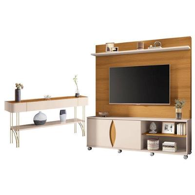 Estante Home Theater Luxor E Aparador Vivant Cinamomo Off White - Hb Móveis