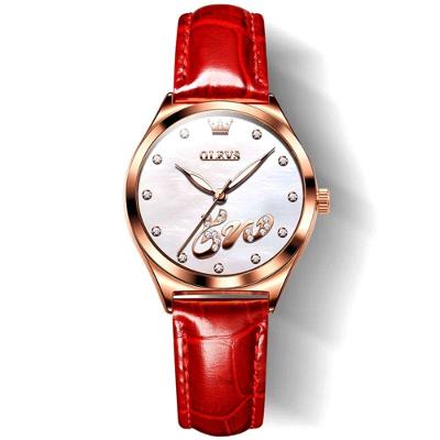 Relógio Feminino Intense Com Strass De Quartzo Impermeável 30m Branco Vermelho