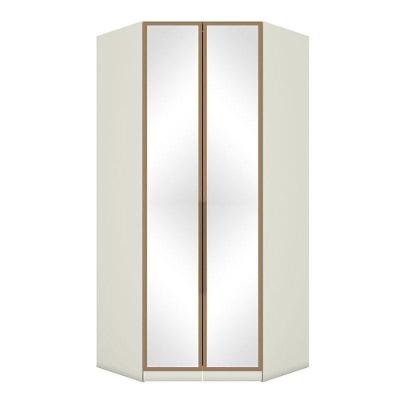 Armário De Canto Closet 2 Portas Com Espelhos Seletto Areia Jequitibá - Henn