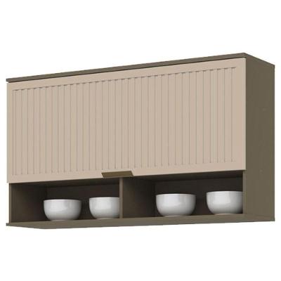 Armário Aéreo 1 Porta Basculante Ripado 120 Cm Connect Duna Cristal – Henn
