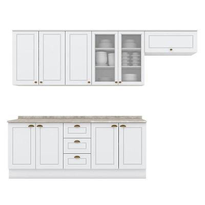 Cozinha Modulada Americana 6 Peças Branco Hp Com Tampo Calcare – Henn