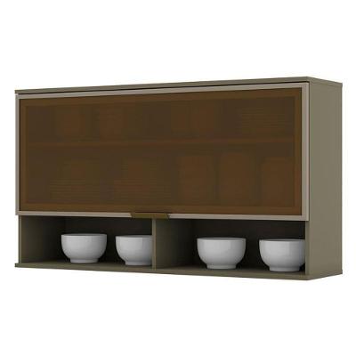 Armário Aéreo évelin 1 Porta Basculante De Vidro 120 Cm Duna – Henn