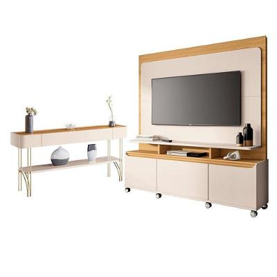 Estante Home Theater Quantum E Aparador Vivant Off White Cinamomo – Hb Móveis