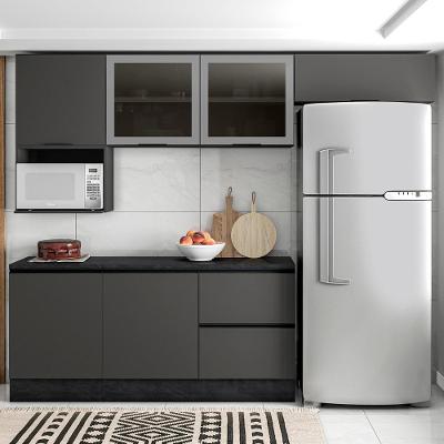Armário De Cozinha Cp02 E Tampo Grace Grafite Z44 - Mpozenato