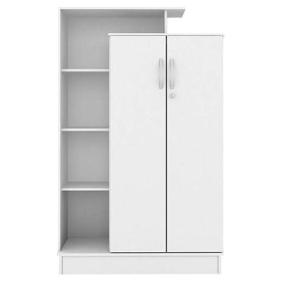 Armário Multiuso 2 Portas Com Chave Elite Branco Brilho – Demóbile
