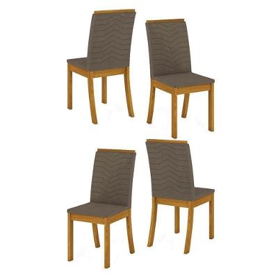 Cadeira Para Mesa De Jantar Isa Kit 04 Peças Bege – Henn