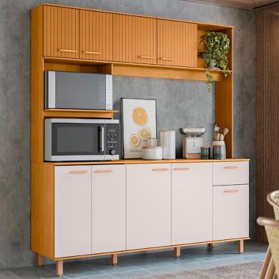 Cozinha Compacta Com Tampo Luiza Freijó/ripado/off Acetinado Z44 - Mpozenato