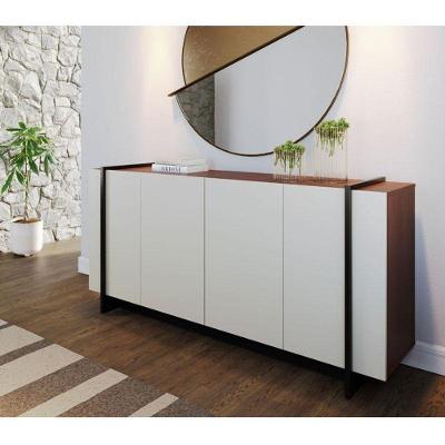 Aparador Para Sala Buffet Ambiente Copacabana Off White Nogueira Real Preto Acetinado Colibri