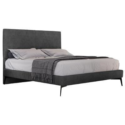 Cama Casal King Com Cabeceira 199cm Pés Metálicos Elisa S05 Veludo Preto - Mpozenato