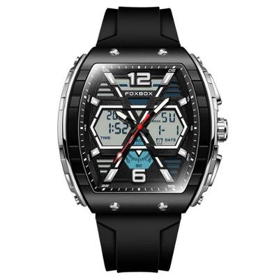 Relógio De Quartzo Esportivo Masculino Dual Display Led Digital A Prova D'água Prata
