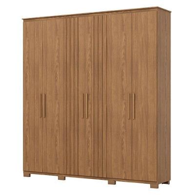 Guarda Roupa Casal ávila 6 Portas 4 Gavetas Com Pés Nature Fosco - Henn