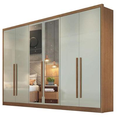 Guarda Roupa Casal Livorno 6 Portas 6 Gavetas Cumaru 25 Fendi Com Espelho – Novo Horizonte