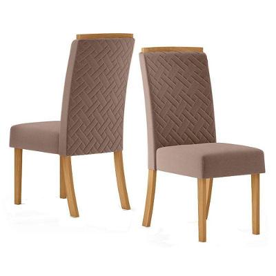 Cadeira Para Mesa De Jantar Ester Kit 02 Peças Marrom Amêndoa – Henn