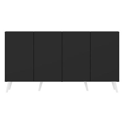 Aparador Buffet Retrô Multimóveis 4 Portas Preto/branco