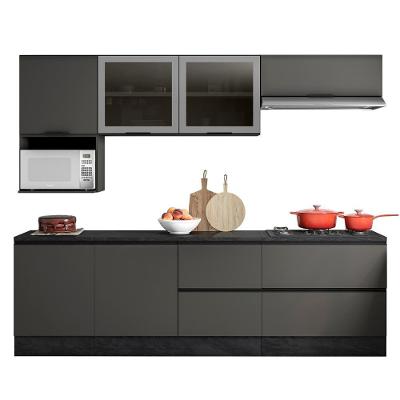 Armário De Cozinha Cp03 E Tampo Grace Grafite Z44 - Mpozenato