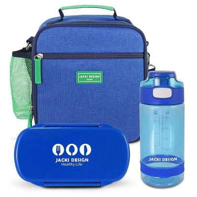 Conjunto Lancheira Térmica Com Pote P/ Lanche 450ml E Garrafa 550ml Azul