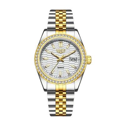 Relógio - Estilo Clássico, Mostrador Luminoso, Pulseira De Aço Inoxidável Dourado Prata