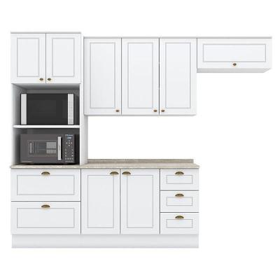 Cozinha Modulada Americana 4 Peças Branco Hp Com Tampo Calcare – Henn