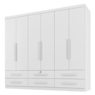 Guarda Roupa Casal Maximus Plus 6 Portas Branco – Zanzini