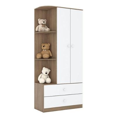Guarda Roupa Infantil Labirinto 2 Portas Rústico Branco – Henn