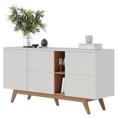 Aparador Buffet Noronha Off White Matte Freijó - Colibri