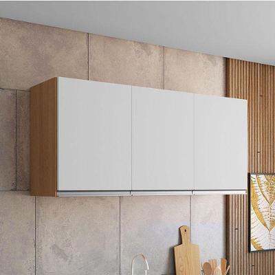 Armário Aéreo Para Cozinha Ambiente Andréia 3 Portas Amêndoa Branco - Ajl
