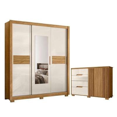 Guarda Roupa Casal Canadá E Cômoda Texas Freijó Off White – Moval