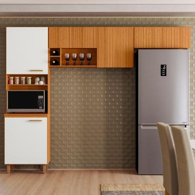 Armário De Cozinha Ema Freijó Uv/off Acetinado/ripado Frisado Z44 - Mpozenato