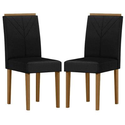 Cadeira Para Mesa De Jantar Amanda Kit 2 Peças Ype Veludo Preto – New Ceval