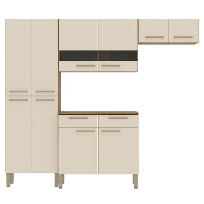 Cozinha Compacta Com Balcão 221cm Vivian Plus Freijó/soft Z06 - Mpozenato