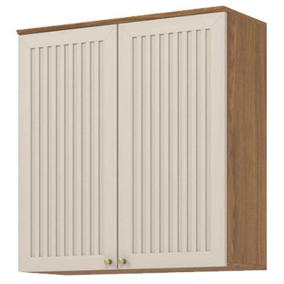 Armário Aéreo 2 Portas Ripado 80 Cm Requinte Nature Areia Hp – Henn