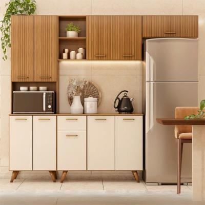Cozinha Compacta Amélia Freijó Uv/ripado/off Acetinado Z44 - Mpozenato