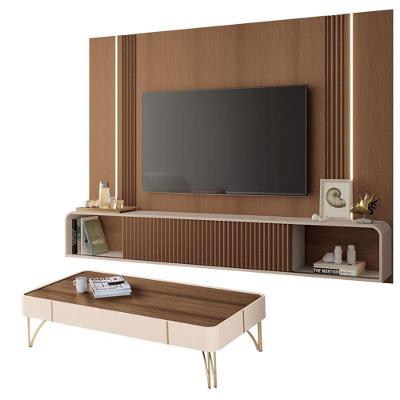 Home Suspenso Empire E Mesa De Centro Cadenza Castanho Off White - Hb Móveis