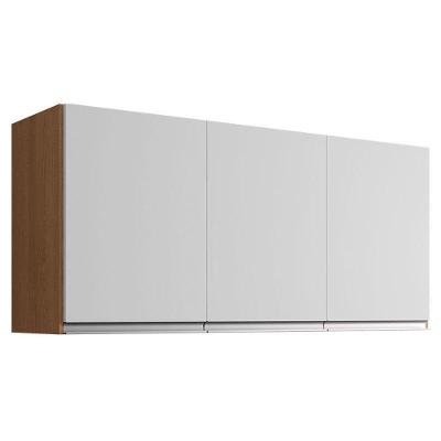 Armário Aéreo Para Cozinha Andréia 3 Portas Amêndoa Branco - Ajl