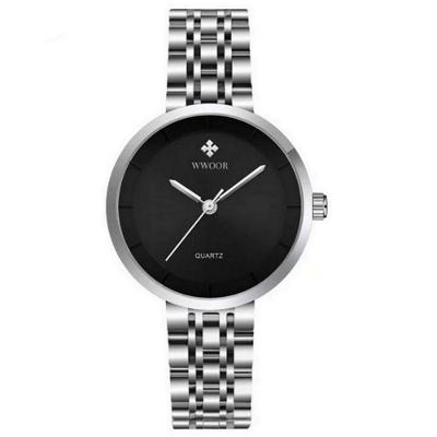 Relógio Feminino De Quartzo Minimalista Pulseira De Aço Inoxidável A Prova D´agua Prata