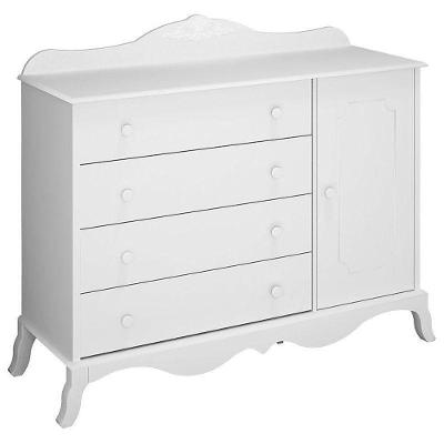 Cômoda Infantil Realeza 1 Porta Branco Acetinado – Canaã